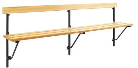 Sypro | Klappbare Wandbank | Feste Länge 2000 mm | mit Holzauflage