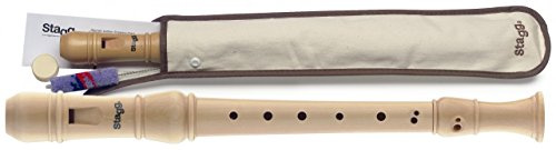 Stagg REC3-BAR/WD Soprano Recorder with Baroque Fingering, Maple