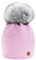 morefaz Wurm Winter Strickmütze Mütze Damen Kristalle Kiesel mit Große Bommel Pompon l SKI (Pink) (MFAZ Ltd)