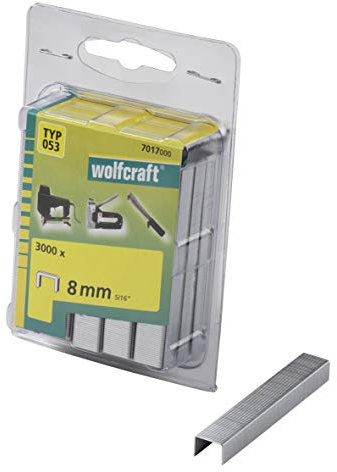 Wolfcraft 7017000 Breitrückenklammern, Stahl, Typ 053, Höhe: 8mm, 3000 Stück