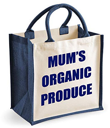 60 Second Makeover Mittlere Jutetasche Mamas Bio-Produkte Dunkelblaue Tasche