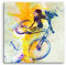 MTB DH 60x60cm Wandbild SPORTBILD Aquarell Art tolle Farben von Paul Sinus