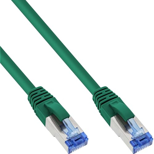 InLine 76811G Patchkabel, S/FTP (PiMf), Cat.6A, 500MHz, halogenfrei, Kupfer, grün, 1m