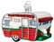 Old World Christmas Camping Outdoor Collection Glasornamente für Weihnachtsbaum, Wohnmobil, rot/grün/weiß