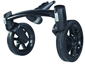 Quinny 77300080 Mood Vorderradachse, austauschbare Vorderrad-Achse mit 2 Reifen, schwarz