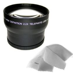 Canon XF30 2.2 x High Definition Teleobjektiv (72 mm) hergestellt von Optik + Stepping-Ring 82–72 mm + NWV Direct Micro Faser Reinigungstuch