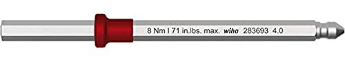 Wiha Wechselklinge Sechskant für Drehmoment-Schraubendreher mit Schlüsselgriff (38805) 4,0 mm x 75 mm, 8,0 Nm