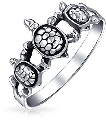 Bling Jewelry Nautischer Hawaii Bff Freundschaftsring Für Drei Beste Freundinnen Familie Und Meeresschildkröten Ringband Für Frauen Aus .925 Sterlingsilber