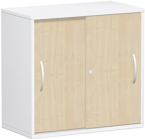 Gera Möbel Schranksystem Flex Schiebetürenschrank, Holzdekor, ahorn/weiß, 80 x 42.5 x 79.8 cm