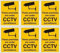 6 x CCTV Signs Self Adhesive 100mm x 75mm Suitable for Outdoor Use