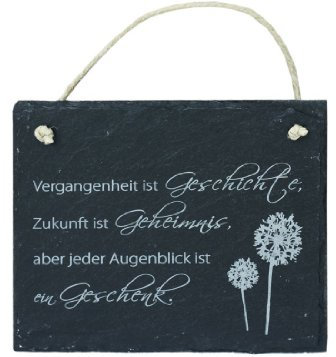 condecoro Schiefer Schild 'Vergangenheit ist Geschichte' Schiefertafel Wandbild 16x13