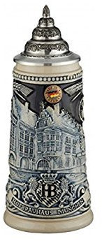 HB Hofbräuhaus München Boccale da Birra Tedesco Relief Monaco di Baviera Hofbräuhaus München HB 0,25 Litri King Werk Ki 1000177