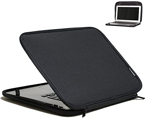 Inntzone Laptop Sleeve 14 Inch Foldable Slim Case Lightweight Bag Notebook Computer Carrying Flip Cover (Black)