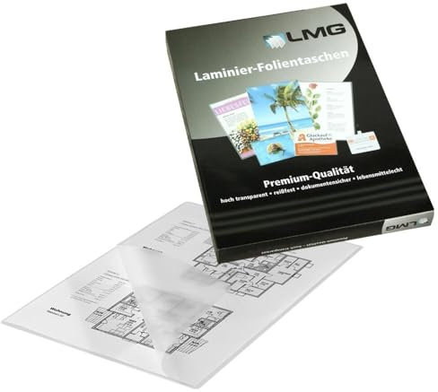 LMG LMGA4-175 Laminierfolien A4, 216 x 303 mm, 2 x 175 mic, 100 Stück
