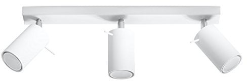 SOLLUX lighting Deckenlampe Deckenleuchte Deckenstrahler Stahl 3 Flammig Weiß RING