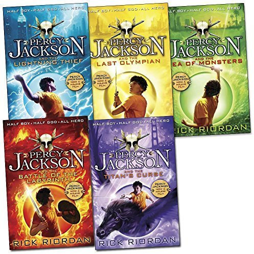 Percy Jackson Pack, 5 books, RRP £34.95 (Battle Of The Labyrinth; LightningThief; Last Olympian; Sea of Monsters; Titan's Curse). (Colour Young Puffin)