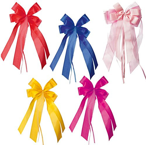 alles-meine.de GmbH große 3-D Schleife ca. 17 cm breit u. 31 cm lang - für Mädchen und Jungen und Jungen/z.B. Schultüten Zuckertüten Geschenke - blau pink gelb rot rosa Schultü..