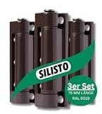 SILISTO Fenster & Tür-Scharniere 75mm Farbe Braun RAL8019-3er Pack - hält bis zu 40kg, verzinktes Material, Tür Scharnier Set, Scharniere Schwerlast, wetterfest und robust, für Außen & Innen
