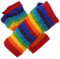 Fingerless Soft Rainbow Wool Fleece Lined Tube Gloves Fair Trade from Nepal(Size: One Size)