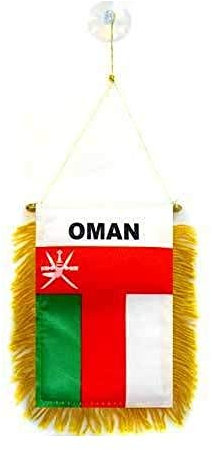 AZ FLAG - Wimpel Oman - 15x10 cm - Sultanat Oman Mini Flagge 10 x 15 Cm - Auto Pennant Spezielle Auto