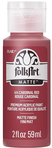 Folk Art K414 Acrylic Paint in Assorted Colors (2 Ounce), 414 Cardinal Red