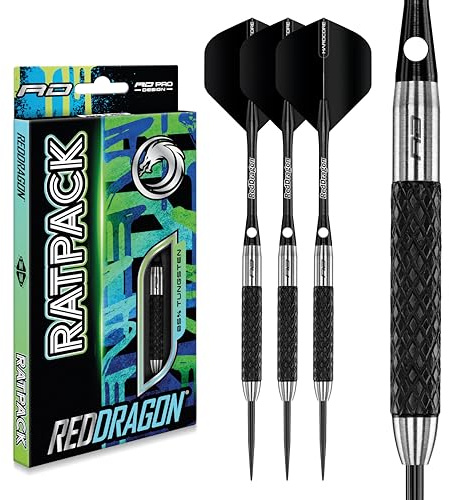 RED DRAGON Rat 26g, 28g, 25g, 30g, 32g oder 35g Tungsten Darts mit Flights und Schäfte