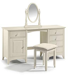 Julian Bowen CAM008 CAMEO Dressing Table, Mixed Materials, White