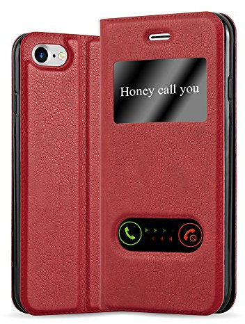 Cadorabo Custodia Libro per Apple iPhone 7 / 7S / 8 / SE 2020 in ROSSO ZAFFERANO - con Funzione Stand e Chiusura Magnetica - Portafoglio Cover Case Wallet Book Etui Protezione