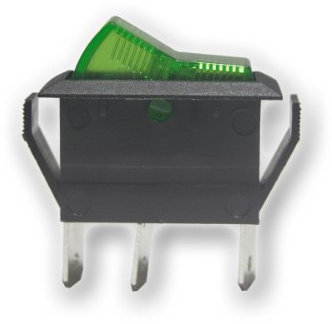 10x Wippschalter 1-polig, grüne Wippe, 12V/20A Kfz