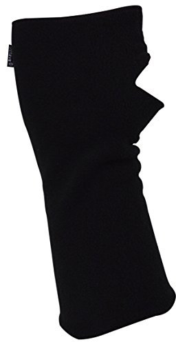 Octave® Unisex Wrist Warmers Fingerless Gloves Regular Length - Keep Your Hands Warm and Fingers Free [Black, Large]