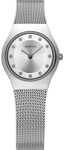 BERING Damen Quarz Uhr | Armbanduhr 23 mm Edelstahlgehäuse und Zifferblatt | Milanaisearmband | Saphierglas | 5 ATM | 11923