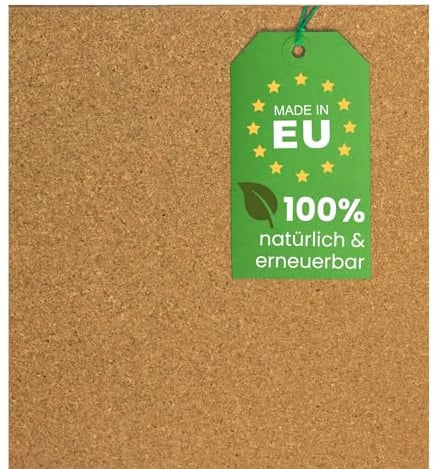 EKB Korkplatte 100x50cm 15mm stark I Natürliche Presskorkplatte für Pinnwand, Wanddekoration oder Schallschutz Akustikplatte I Umweltfreundliches DIY-Projektmaterial zum Basteln & Modellbau
