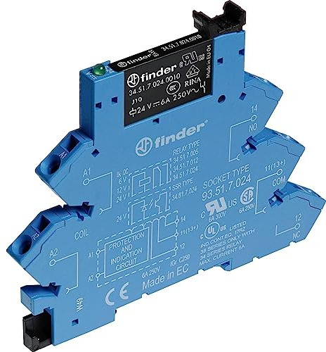 Finder 38.61.0.012.0060 Koppelrelais 12V DC/AC 6A 1 Wechsler 10St.