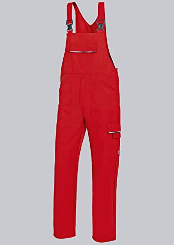 BP 1604-559-81-64n Latzhose, Stretch-Hosenträger mit Clipbefestigungen, 245,00 g/m² Stoffmischung, rot, 64n