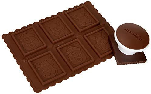 silikomart | CKC01 Silikonform für SNOWMAN SLIM Pralinen, antihaftbeschichtet, 6 Pralinen, Packung mit 1 Form für Süßigkeiten, Easy Choc, 47 x 57 mm, h 5 mm, Volumen 33 ml, Made in Italy