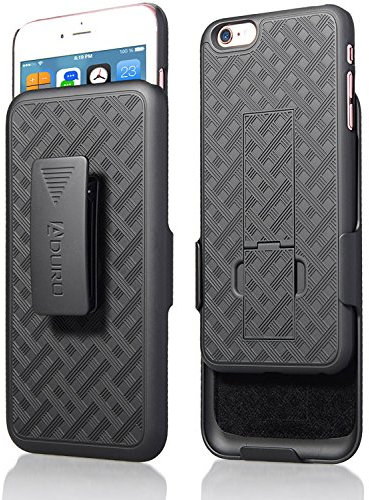 Aduro iPhone 6S Plus / 6 Plus Case, COMBO Shell & Holster Case Super Slim Shell Case w/Built In Kickstand + Swivel Belt Clip Holster For Apple iPhone 6S Plus / 6 Plus