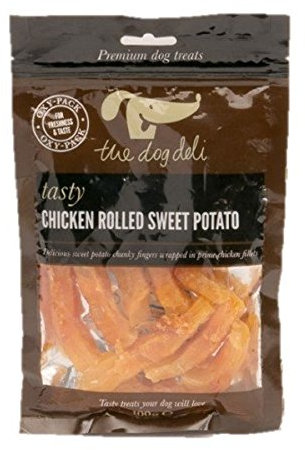 The Dog Deli Premium Hunde Snacks - Hähnchen Gerollt Sweet Potato 100g