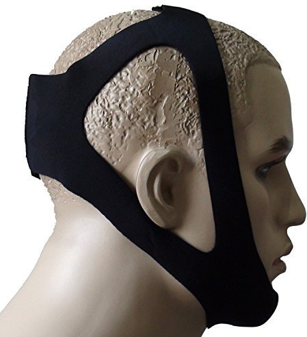Yosoo Ultra Komfortable Elastisch Anti Snore Stop Schnarchen Kinnriemen Belt Professionelle Schlaf Schnarchen Guard Männer oder Frauen - Schwarz