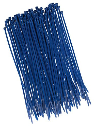 100 Stück Kabelbinder 200mmx2,5mm für Schattiernetz Zaunblende Zaun in blau