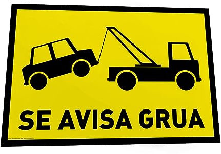 akrocard - Cartel Resistente PVC - SE AVISA GRUA - Señaletica de Aviso - señal disuasorio Ideal para Colgar y Advertir