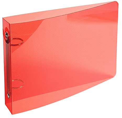 Exacompta 51090E Karteikarten-Ringbuch Crystal DIN A6 aus flexiblem transluzentem Polypropylen 2-O Ring Mechanik Rücken 35mm ideal für eine ordentliche Ablage Ihrer Karteikarten 1 Stück Zufallsfarbe