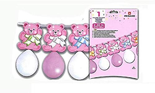 Kit festone con palloncini orsetti rosa