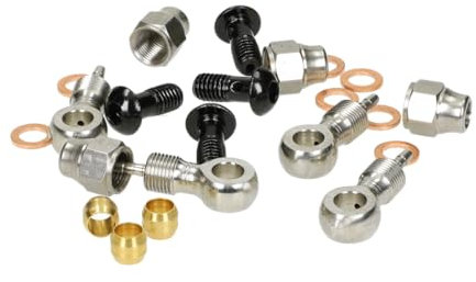 Hydraulikteilesatz 3 Elvedes Banjo + Banjo Edelstahlteile Formula Oro / M965, M966 Vorder- und Hinterradbremse Elvedes Hydraulikleitung