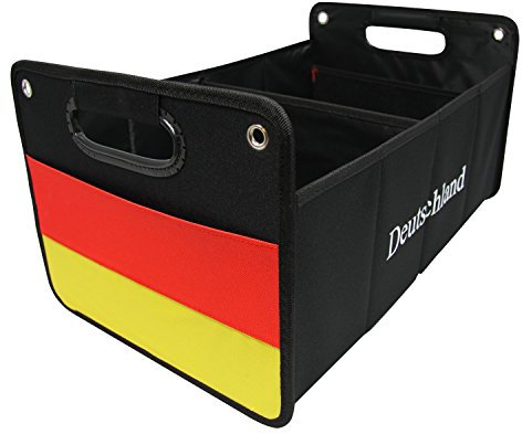 CB Präsentwerbung GmbH Kofferraumtasche aus Polyester mit stabilem Boden (Deutschland) - Klappbox Kofferraumbox Faltbox Organizer Autobox Tasche Auto Kofferraum Zubehör