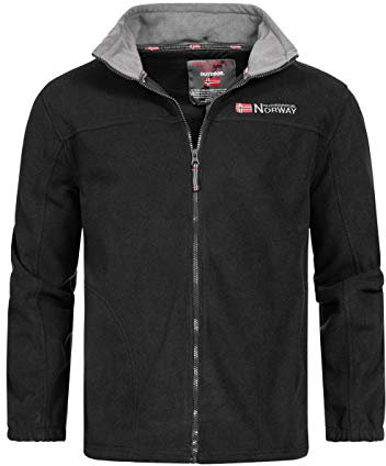 Geographical Norway Tamazonie Men - Uomo Warm Medio Spessore Fleece Zip - Uomo Autunno Inverno Primavera Giacca Calda - Maglia A Maniche Lunghe Soft Comfort Outdoor (Nero S)