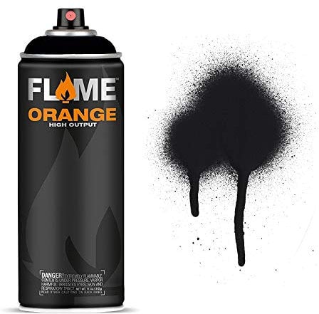 Molotow Flame Orange Spray Paint - Matt Acrylic 400ml Can Deep Black FO-904
