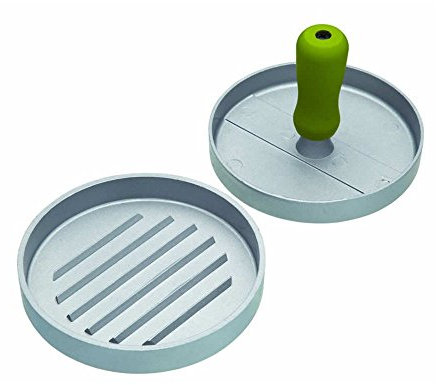 KitchenCraft Home Made Non Stick Burger Press with Recipe in Gift Box, Aluminium Quarter Pounder Maker, 11 cm