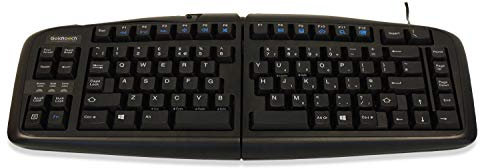 Goldtouch GTN-99UK V2 Adjustable Ergonomic Comfort Keyboard - UK Layout - PC Only (USB/PS2) - 0-30 Degree Horizontal/Vertical Adjustment, Downward Wrist Position, Soft key touch,Black