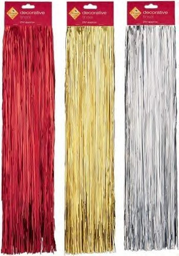 Toyland Christmas Decorative Tinsel Red/Gold/Silver Lametta