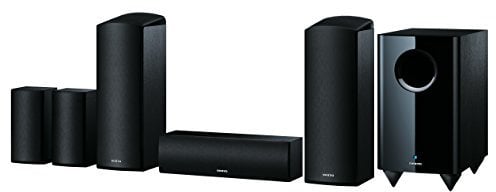 Onkyo SKS-HT588(B) 5.1.2 Kanal Heimkino Lautsprechersystem (6-teilig), Dolby Atmos-fähig, 130 W Belastbarkeit, 80 W aktiver Subwoofer, Surround Lautsprecher wandmontierbar, Schwarz